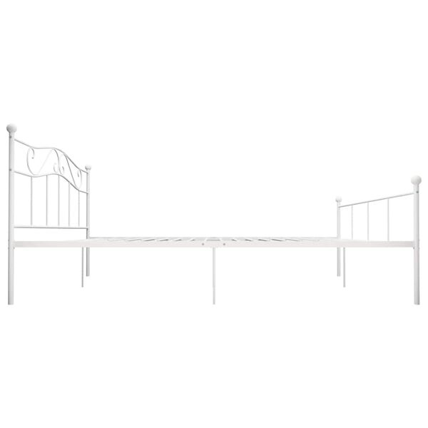 vidaXL Bed Frame without Mattress White Metal 180x200 cm Super King