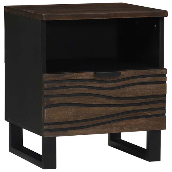 vidaXL Bedside Cabinet Walnut 40 x 33 x 46 cm Solid Acacia wood