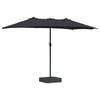 vidaXL Garden Parasol Black 385 x 209 x 244 cm Polyester