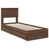 vidaXL Storage Bed with Drawer Brown Oak 75 x 190 cm Engineered Wood