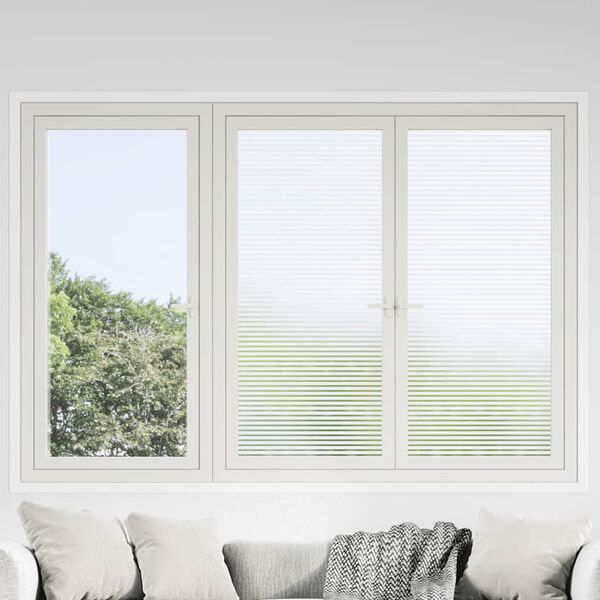 vidaXL Window Films Frosted Stripes Design PVC