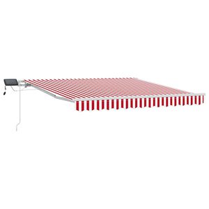 vidaXL Retractable Awning Red and White 350 x 250 cm Fabric and Steel