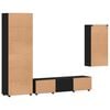 vidaXL TV Cabinet Set with Drawer FLORIN Black Engineered Wood