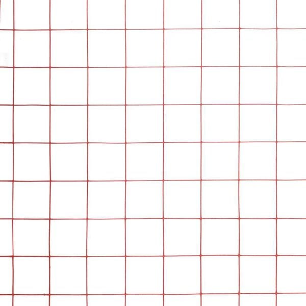 vidaXL Chicken Wire Fence Steel with PVC Coating 25x1.5 m Red