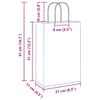 vidaXL Paper Bags 50 pcs with Handles White 21x11x31 cm
