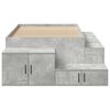 vidaXL Storage Bed Frame Concrete Grey 80 cm Engineered Wood