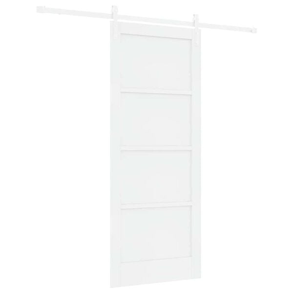 vidaXL Sliding Door White 83 x 202 cm Solid Pine Wood