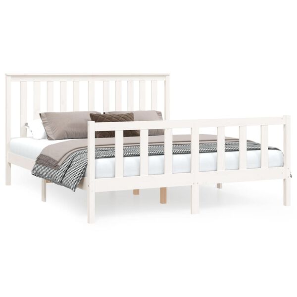 vidaXL Bed Frame without Mattress White 160x200 cm Solid Wood Pine