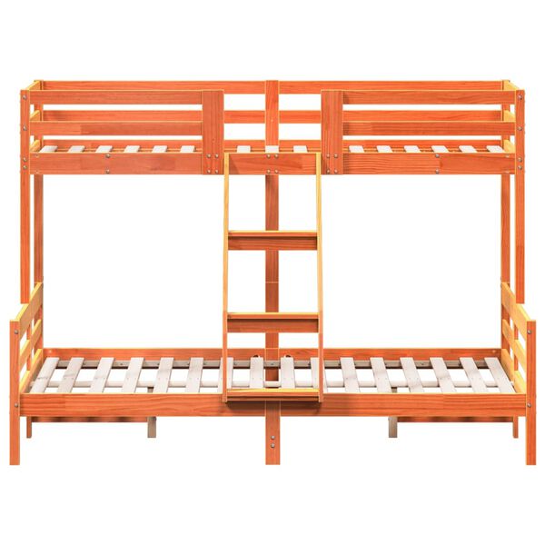 vidaXL Bunk Bed without Mattress 90x200/140x200 cm Wax Brown Solid Wood