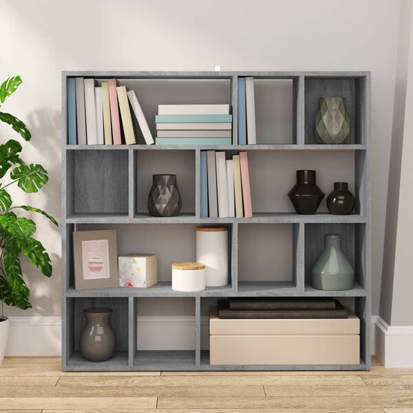 vidaXL Book Cabinet/Room Divider Grey Sonoma 105x24x102 cm