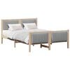 vidaXL Bed frame Brown and light grey 135 x 190 cm Solid pine wood