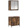 vidaXL 2 Piece Bathroom Furniture Set Smoked Oak Engineered Wood