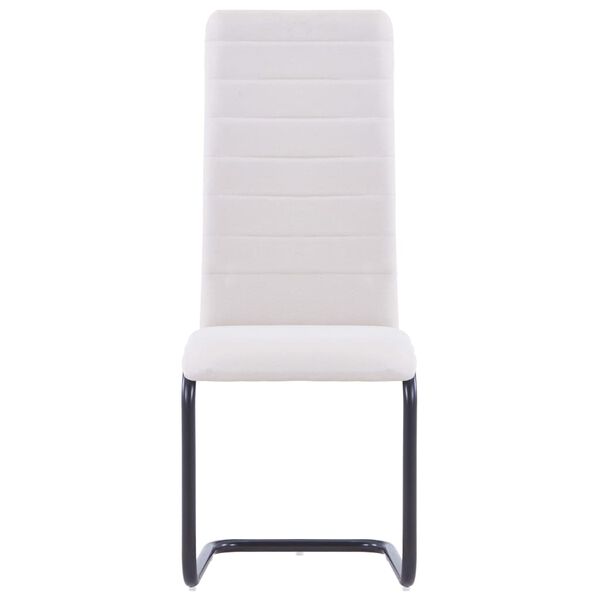 vidaXL Cantilever Dining Chairs 2 pcs Cream Fabric