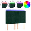 vidaXL LED Headboard Dark Green 144x5x118/128 cm Velvet