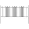 vidaXL Spike Fence Black 200 x 130 cm Powder-Coated Steel