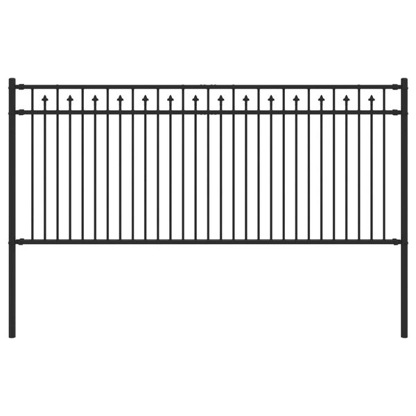 vidaXL Spike Fence Black 200 x 130 cm Powder-Coated Steel
