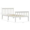 vidaXL Bed Frame without Mattress White Solid Pine Wood 90x200 cm