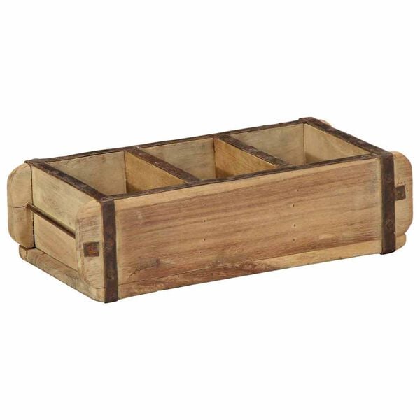 vidaXL Tray with Storage 4 pcs Brown 30 x 14 x 9 cm Solid Reclaim Wood