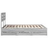 vidaXL Bed Frame with Drawer Grey Sonoma 140 x 190 cm Engineer Wood