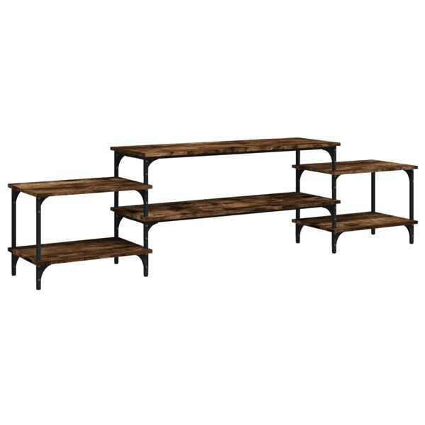 vidaXL TV Cabinet Smoked Oak 197x35x52 cm Engineered Wood