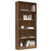 vidaXL 5-Tier Book Cabinet Brown Oak 80x24x175 cm Engineered Wood