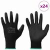 vidaXL Work Gloves 24 pcs Black 11 / XXL Polyester