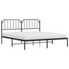 vidaXL Metal Bed Frame without Mattress with Headboard Black 183x213cm