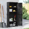 vidaXL Outdoor Storage Cabinet Black 65x37x165 cm PP