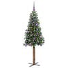 vidaXL Slim Christmas Tree Green 150 cm PVC and Solid Pine wood