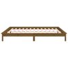 vidaXL LED Bed Frame without Mattress Honey Brown 140x190 cm Solid Wood
