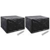 vidaXL Garden Furniture Cover | Set of 2 | Black | Polyethylene