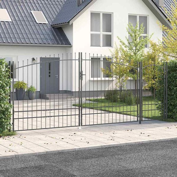 vidaXL Garden Gate Black 195 x 500 cm