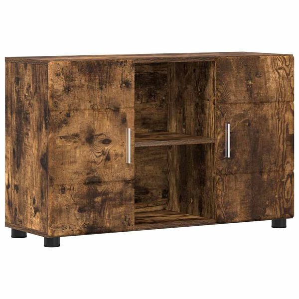 vidaXL Sideboard Smoked Oak 88.5 x 30.5 x 55.5 cm Engineered Wood