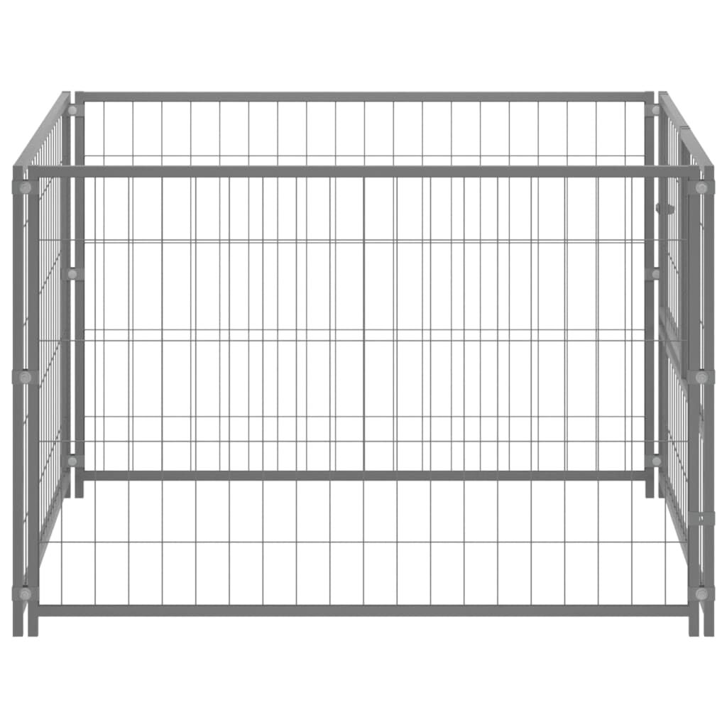 vidaXL Dog Kennel Silver 100x100x70 cm Steel vidaXL