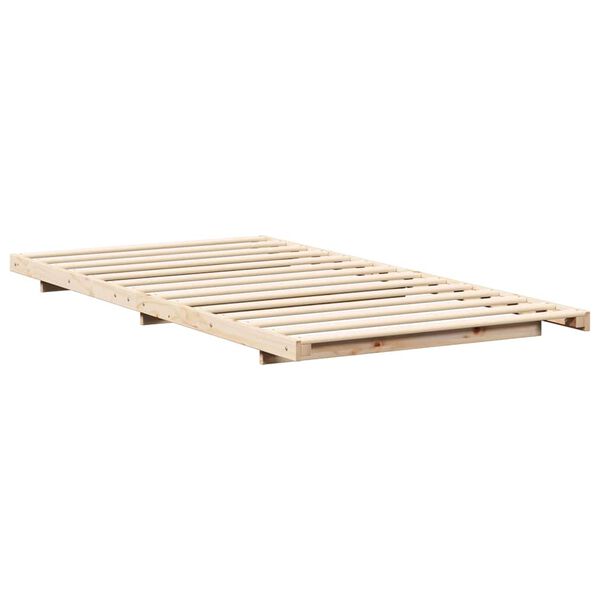vidaXL Floor Bed Frame Brown 75 x 190 cm Solid pine wood