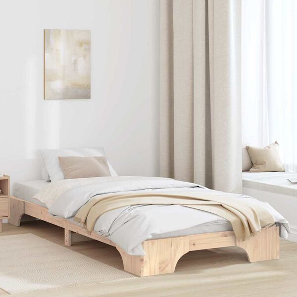 vidaXL Bed Frame Solid Pine Wood 90 x 200 cm Solid pine wood