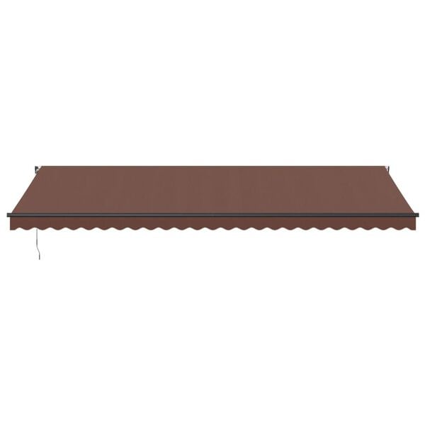 vidaXL Manual Retractable Awning with LEDs Brown 600x350 cm