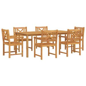 vidaXL Garden Dining Set 7 pcs 6-Seaters Brown Solid Acacia Wood