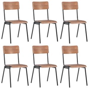 vidaXL Dining Chairs 6 pcs Brown Plywood