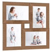 vidaXL Collage Photo Frame for 4x(13x18 cm) Picture Light Brown MDF