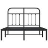 vidaXL Metal Bed Frame without Mattress with Headboard Black 120x190cm