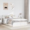 vidaXL Bed Frame with Headboard White 150x200 cm King Size Solid Wood Pine