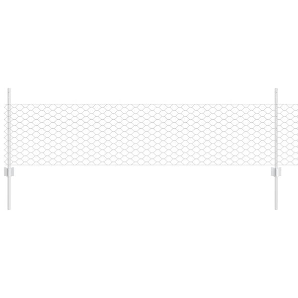 vidaXL Fence with Post Silver 0.5 x 100 m Steel