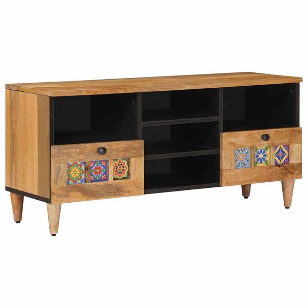 vidaXL TV Cabinet Natural 100 x 33.5 x 46 cm Solid Mango Wood