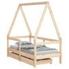 vidaXL Kids Bed Frame with Drawers 70x140 cm Solid Wood Pine