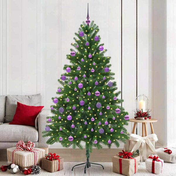vidaXL Christmas Tree with 300 LEDs with Stand Green 210 cm PE