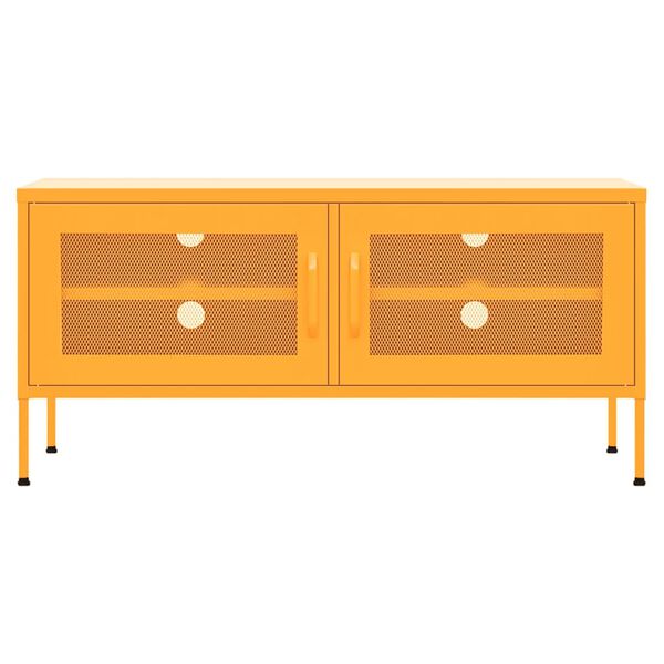 vidaXL TV Cabinet Mustard Yellow 105x35x50 cm Steel