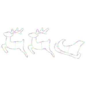 vidaXL Reindeer and Sleigh Christmas Decoration LOVIISA 180 LEDs