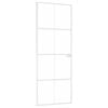 vidaXL Interior Door White 76x201,5 cm Tempered Glass&Aluminium Slim