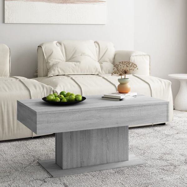 vidaXL Coffee Table Grey Sonoma 96x50x45 cm Engineered Wood